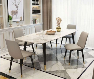 Bàn Ăn Chân Sắt Mặt Đá Nhân Tạo: Xu Hướng Nội Thất Hiện Đại Và Sang Trọng